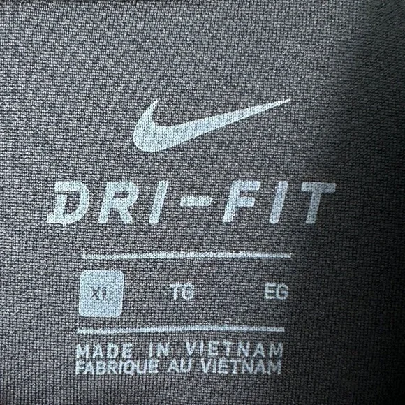 Nike Dri Fit Shirt Golf Polo Mens XL Black Short Sleeve Rugby Athletic Logo NEW